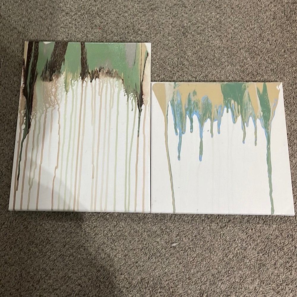 Set of 2 drip art